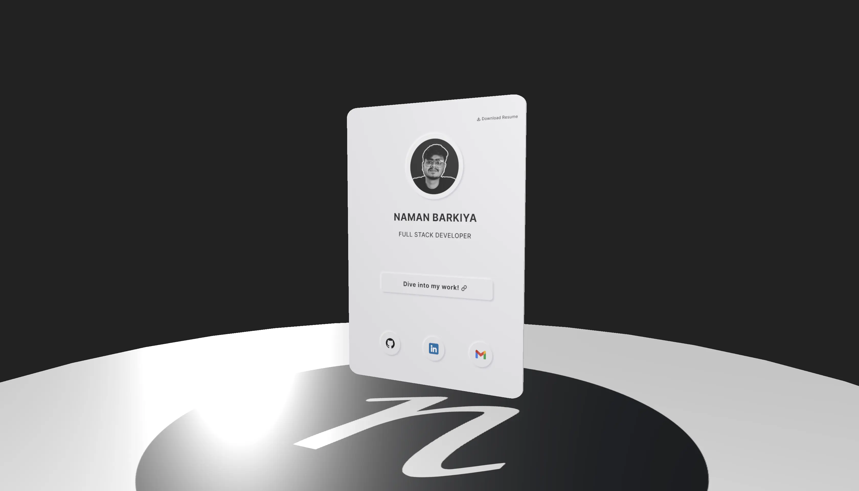 3D Card with Embedded Links Using Three.js and Blender